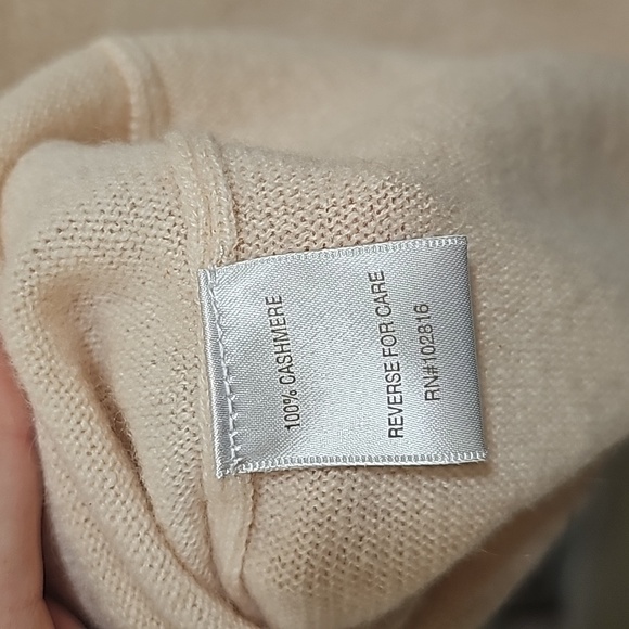 GARNET HILL 100% Cashmere Ruffled Mock Neck Sweater - S - Picture 4 of 4